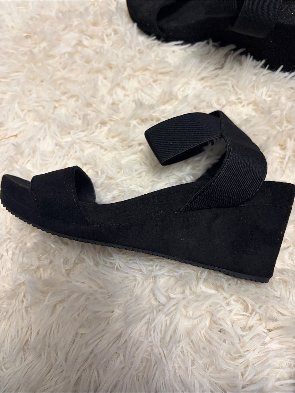 Dream Pairs Black Wedge Sandals with Ankle Strap